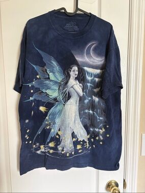 The Mountain Navy Blue Fairy Moon Etherial Graphic Tee